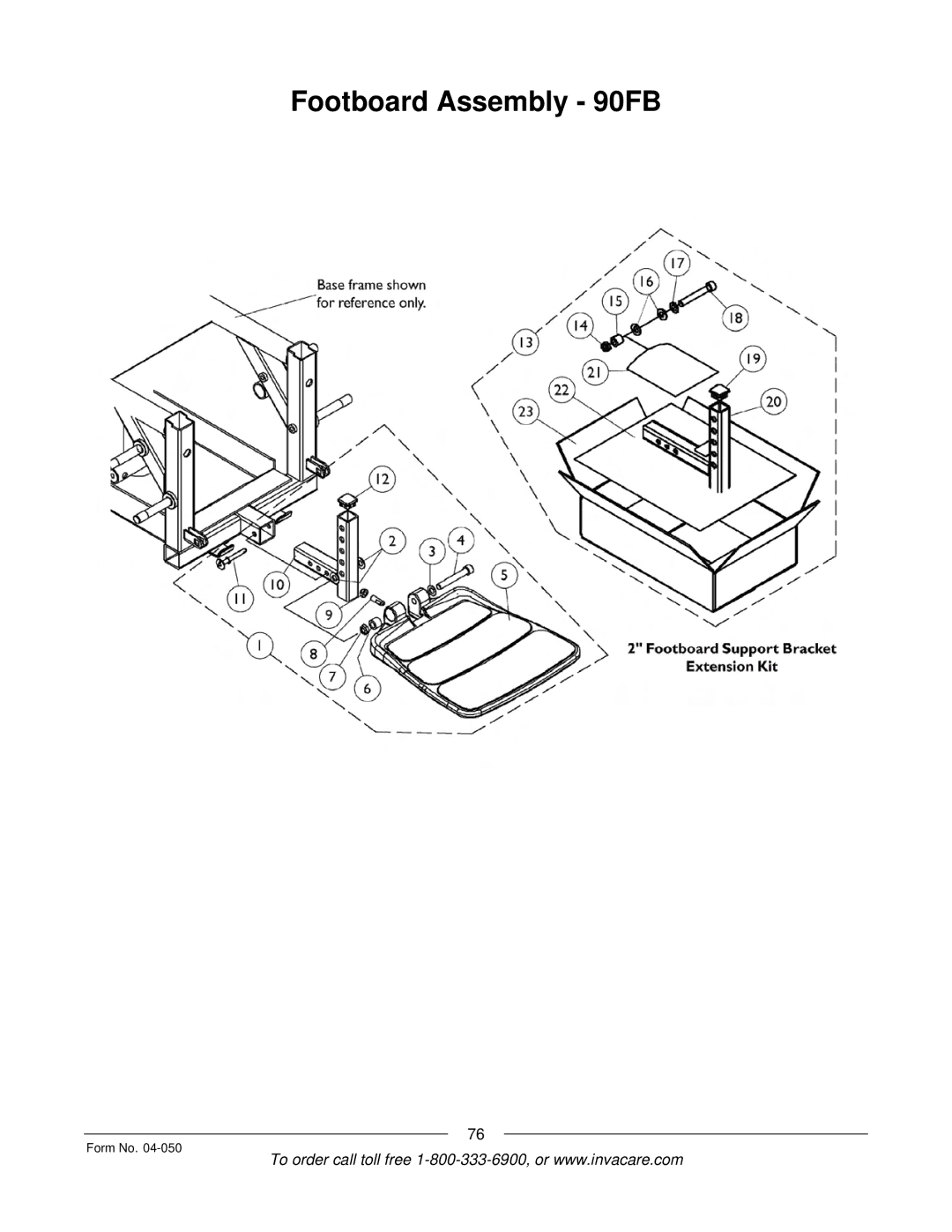 Invacare M50TM, M51TM manual Footboard Assembly 90FB 