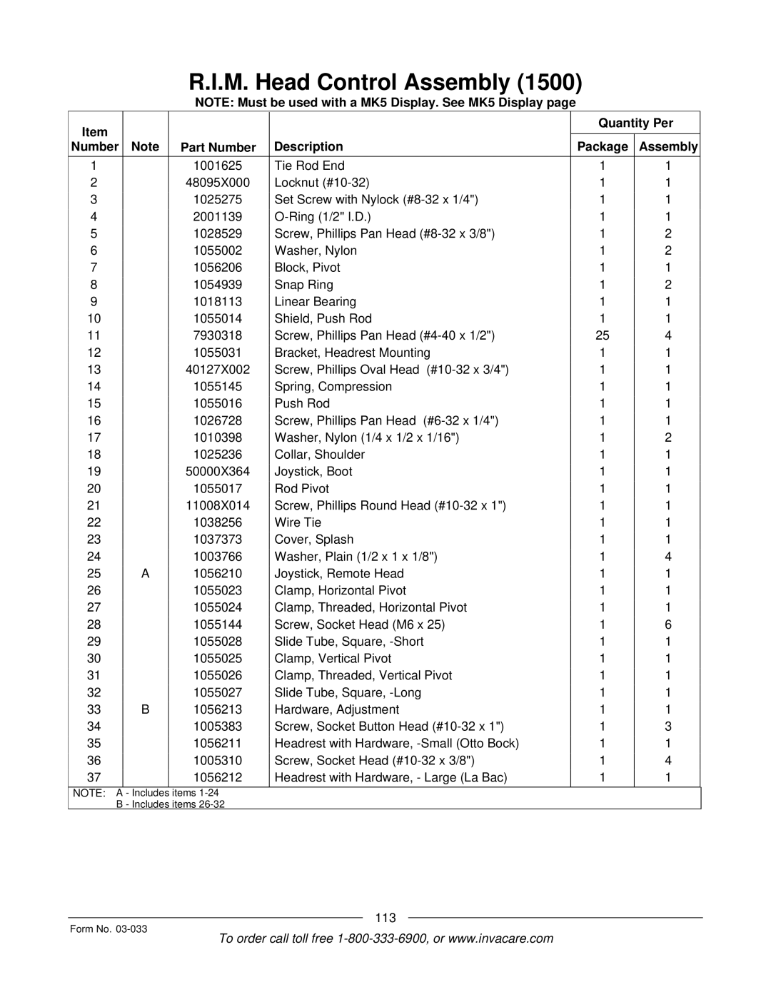 Invacare M71 Jr manual 113 