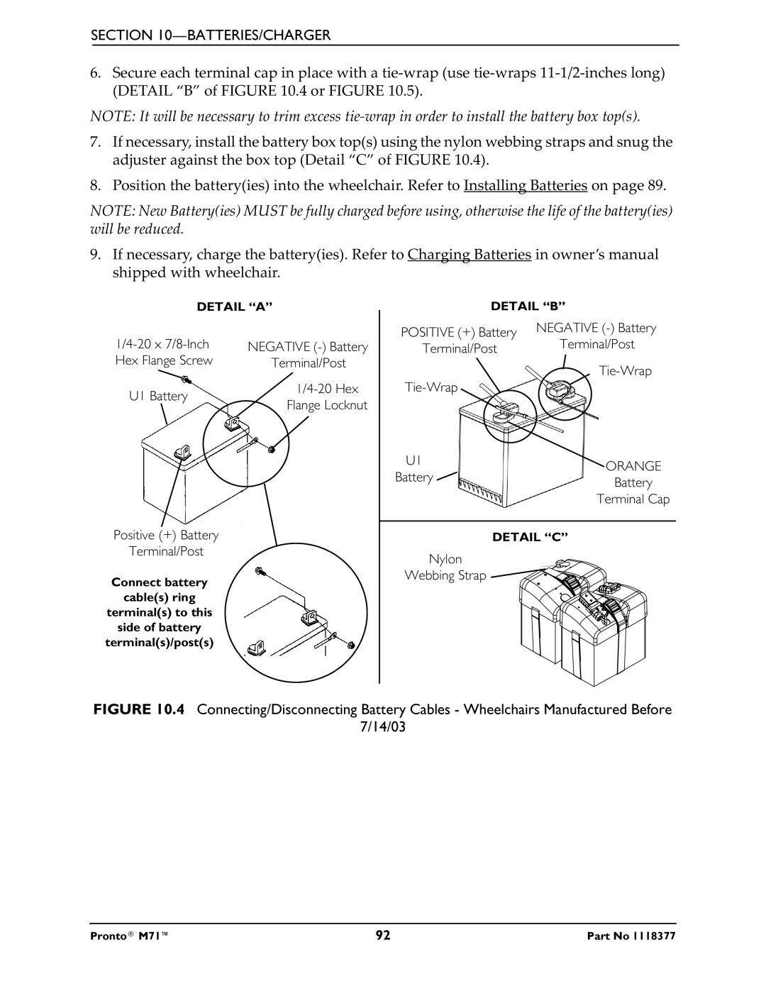 Invacare M71 service manual 20 x 7/8-Inch 