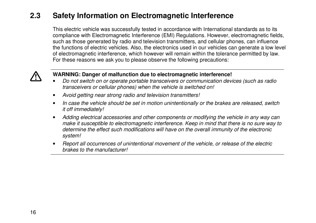 Invacare MK6i user manual Safety Information on Electromagnetic Interference 