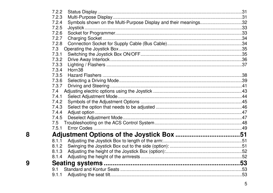 Invacare MK6i user manual Seating systems, Horn38 