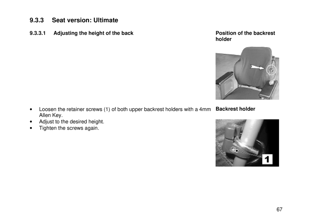 Invacare MK6i user manual Seat version Ultimate 