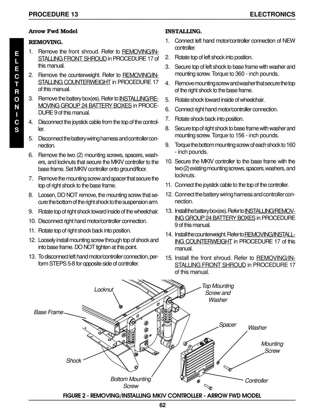 Invacare RWD, MWD, Arrow FWD service manual Arrow Fwd Model 