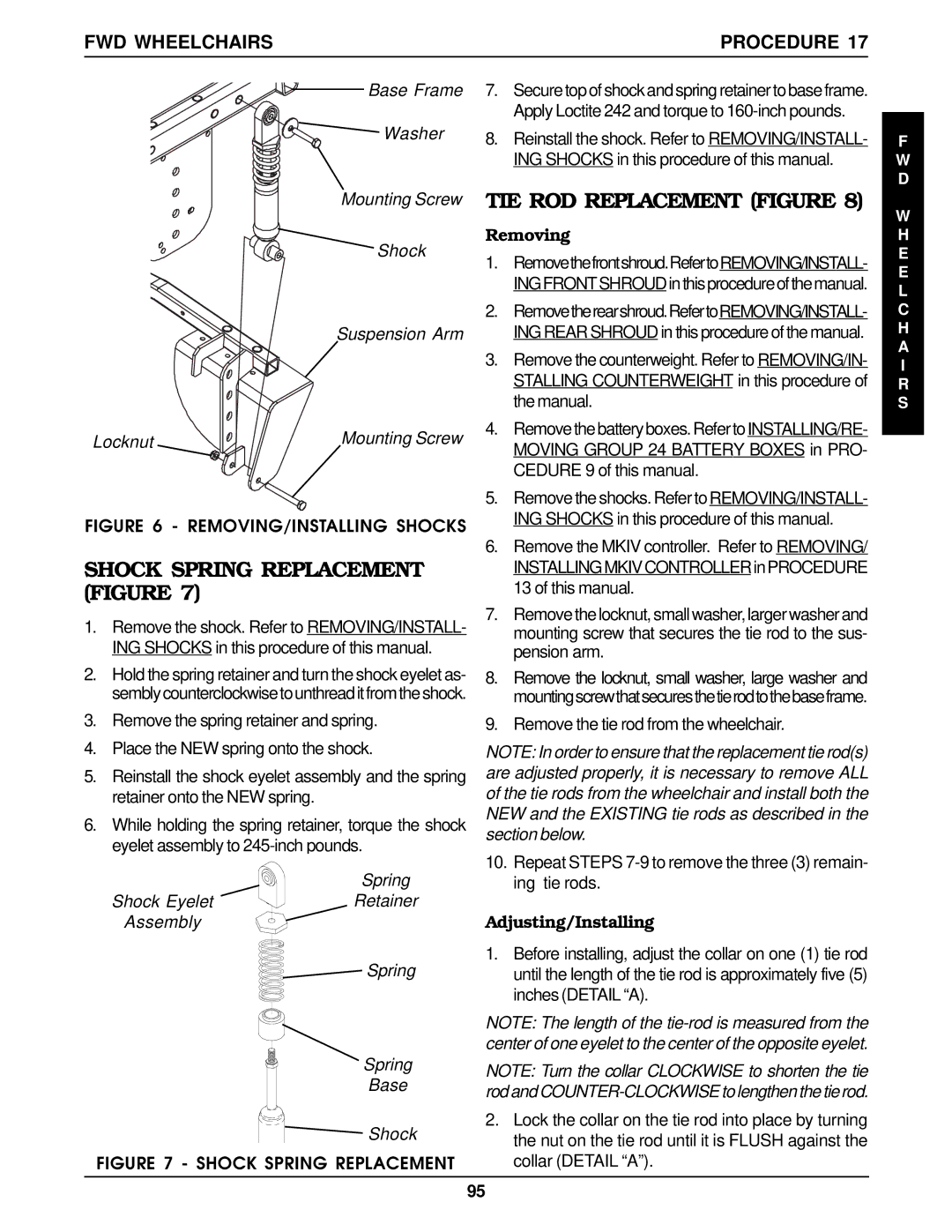 Invacare RWD, MWD, Arrow FWD service manual TIE ROD Replacement Figure 