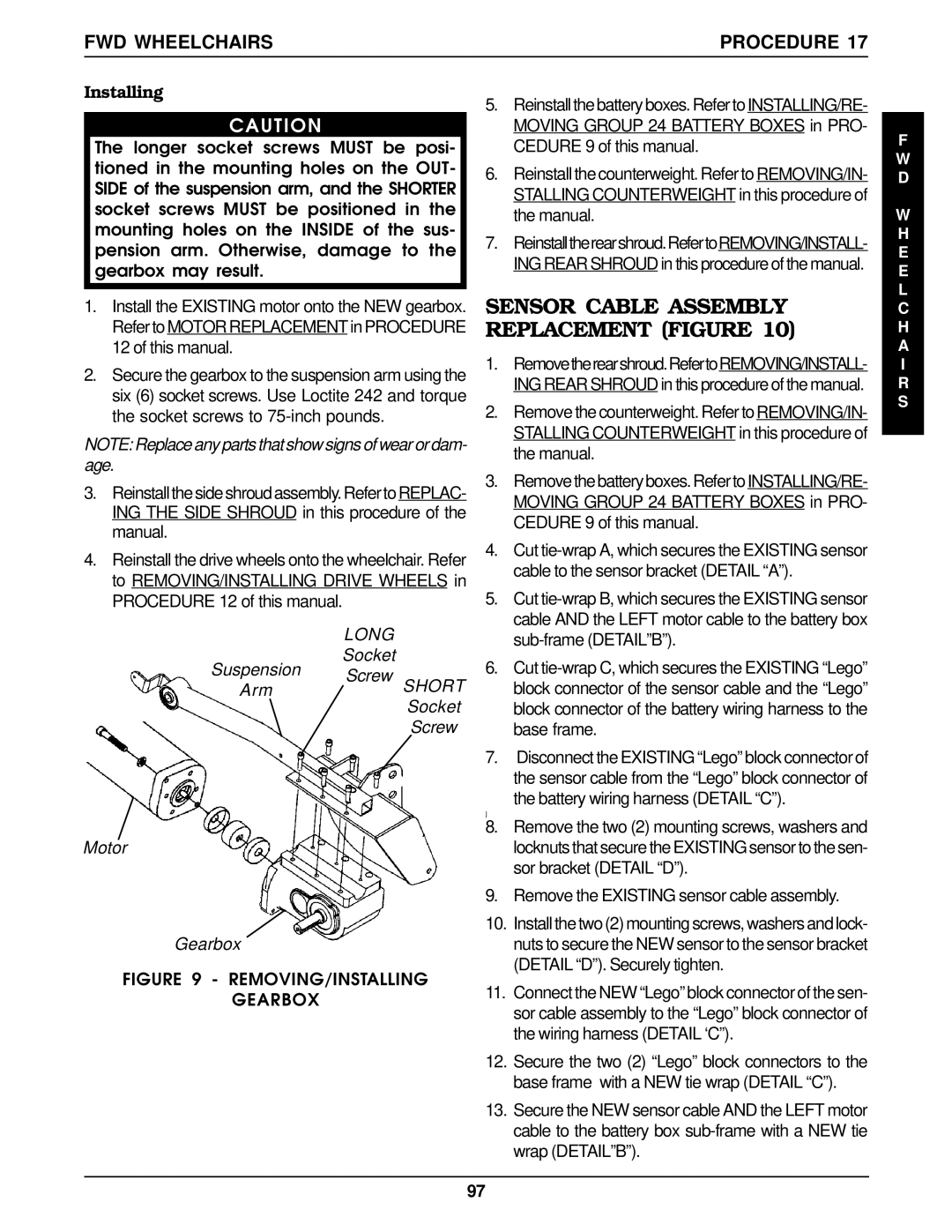 Invacare Arrow FWD, MWD, RWD Sensor Cable Assembly Replacement Figure, Socket Suspension Screw ArmSHORT Motor Gearbox 