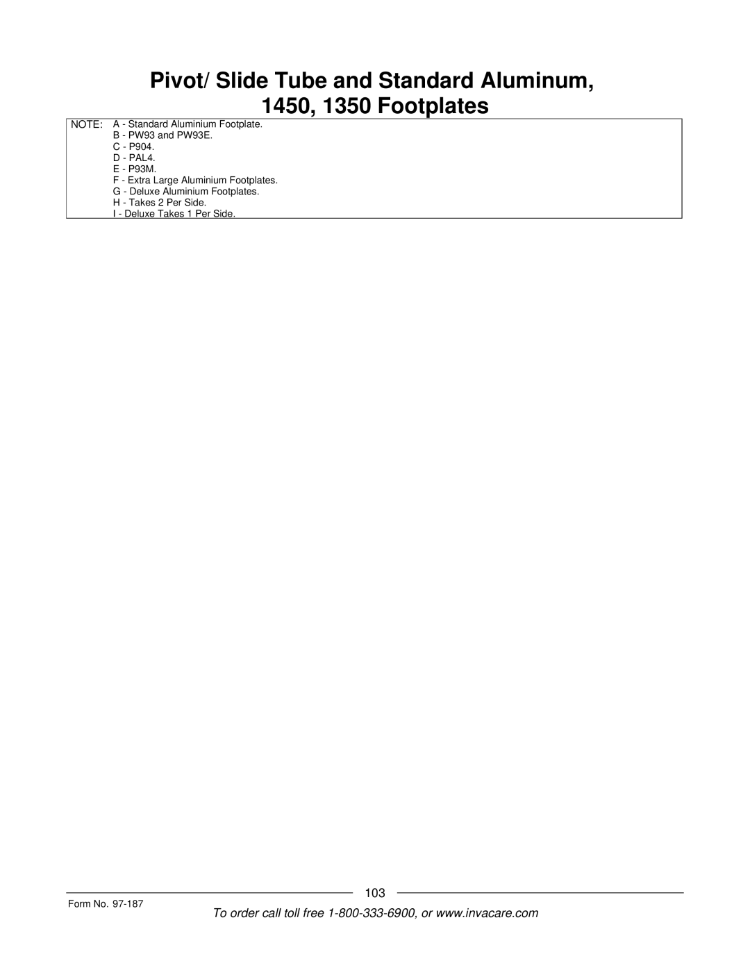 Invacare MWD manual 103 