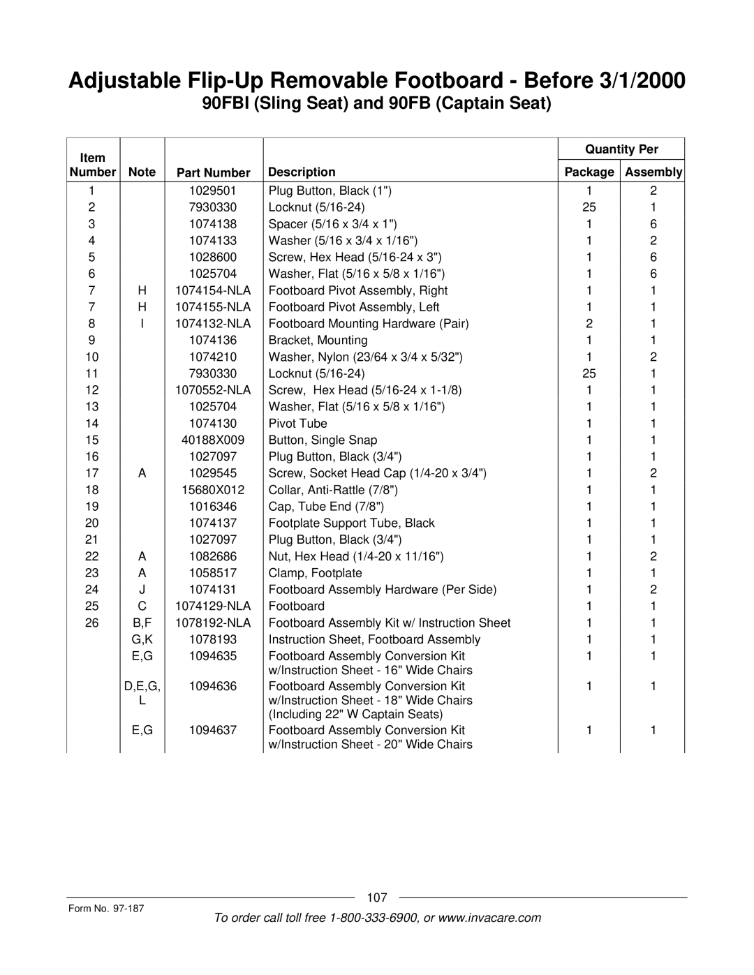 Invacare MWD manual 107 