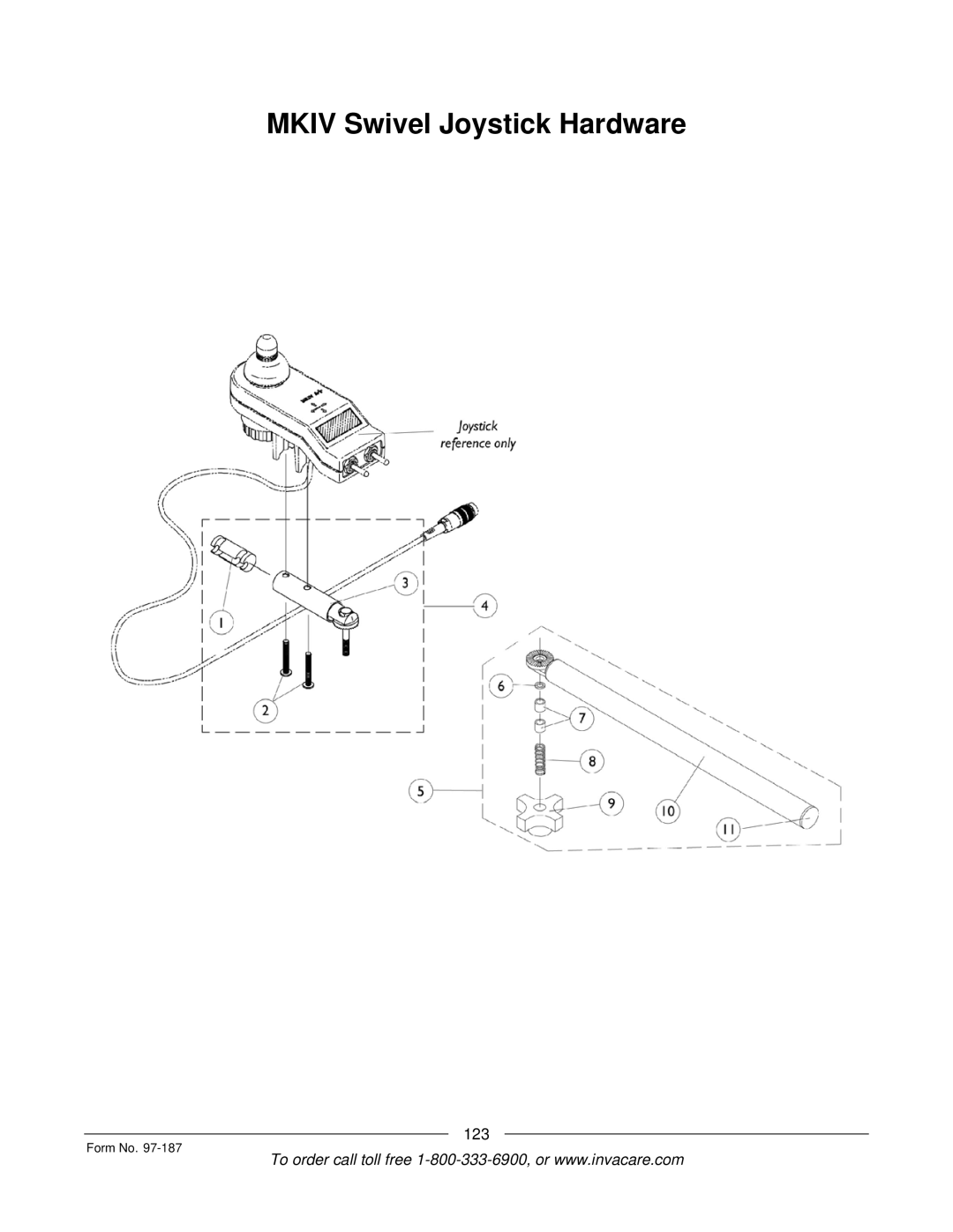 Invacare MWD manual Mkiv Swivel Joystick Hardware 