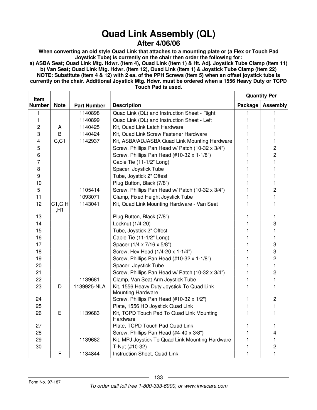 Invacare MWD manual 133 