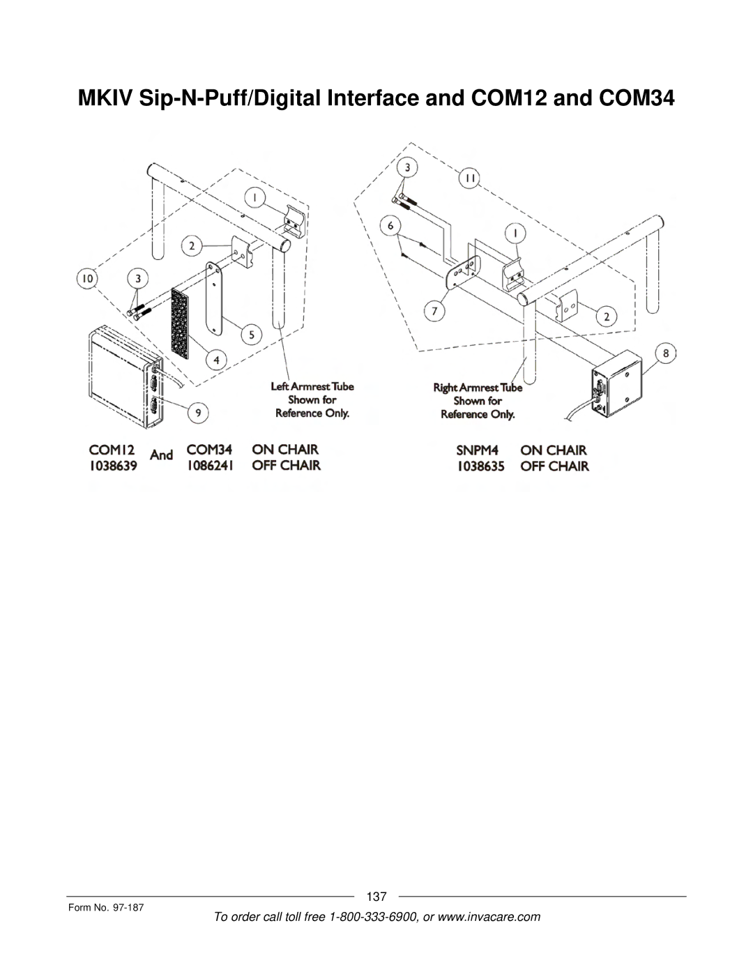 Invacare MWD manual Mkiv Sip-N-Puff/Digital Interface and COM12 and COM34 