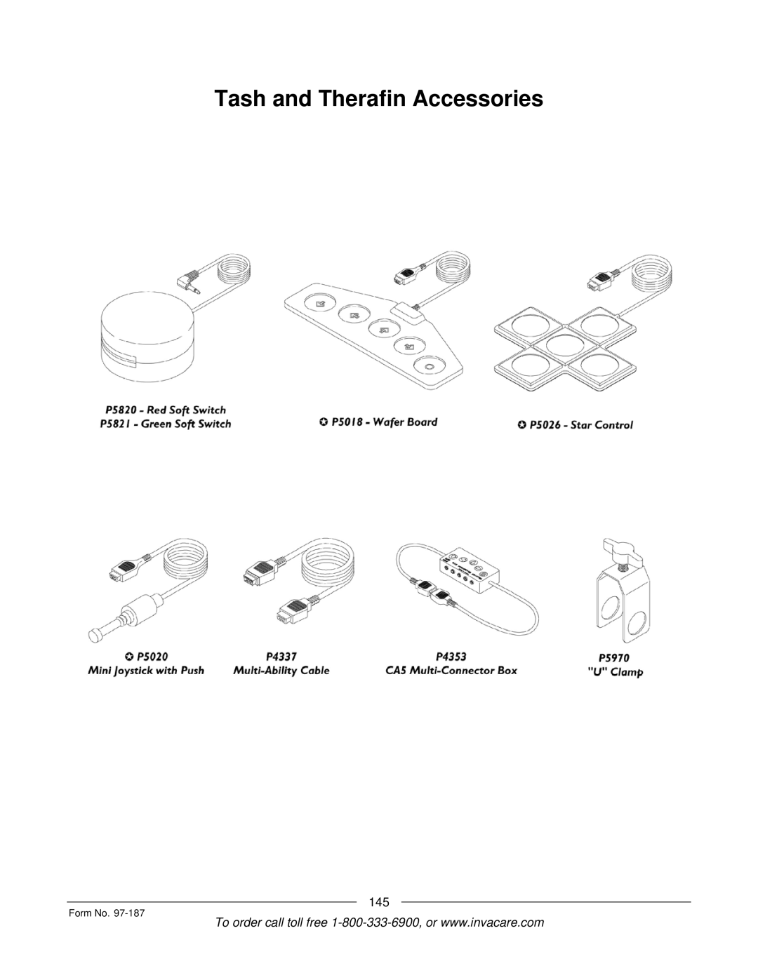 Invacare MWD manual Tash and Therafin Accessories 