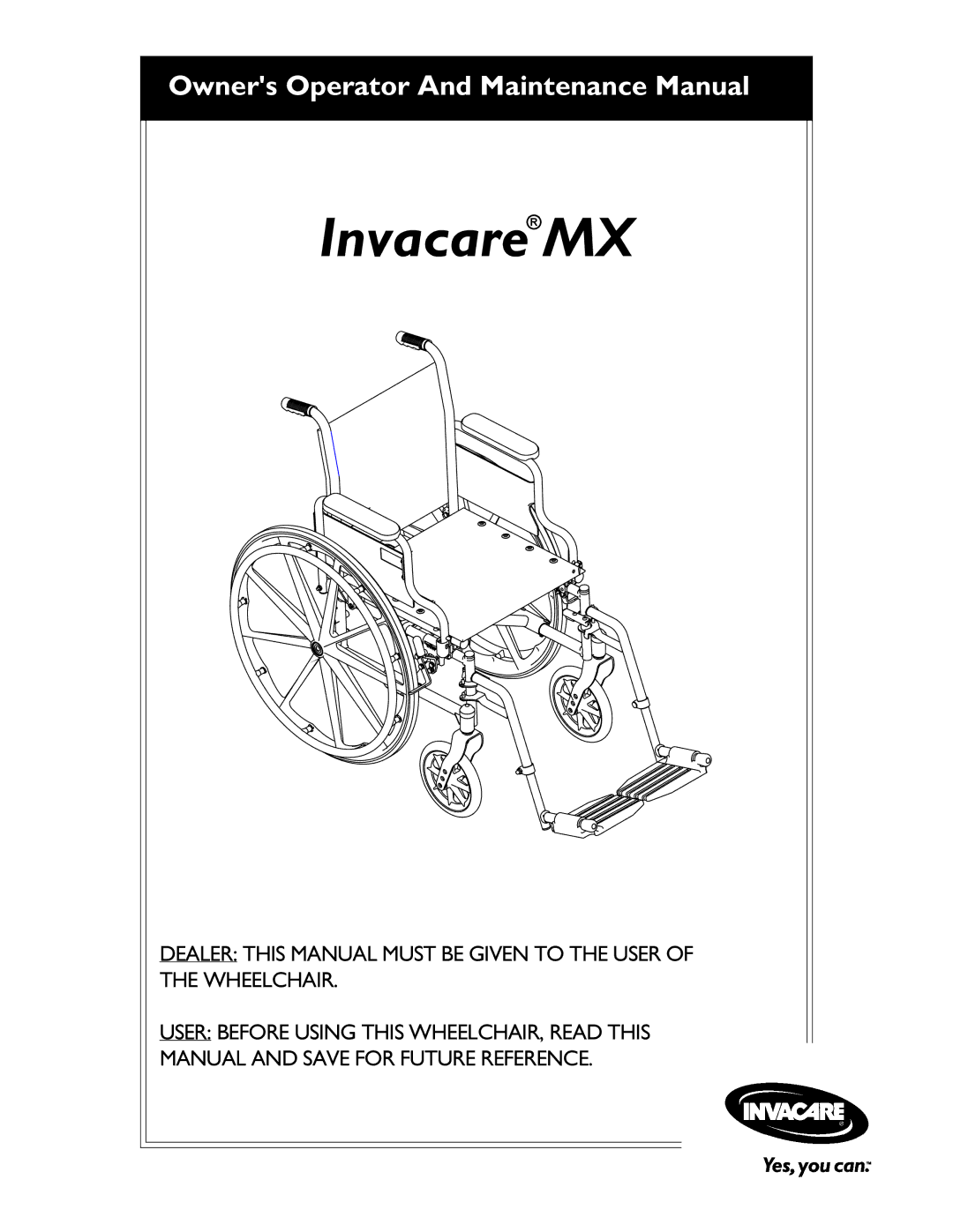 Invacare manual InvacareR MX 