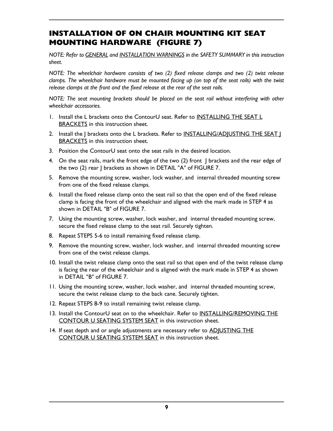 Invacare OCMK01, OCMK78 operating instructions 