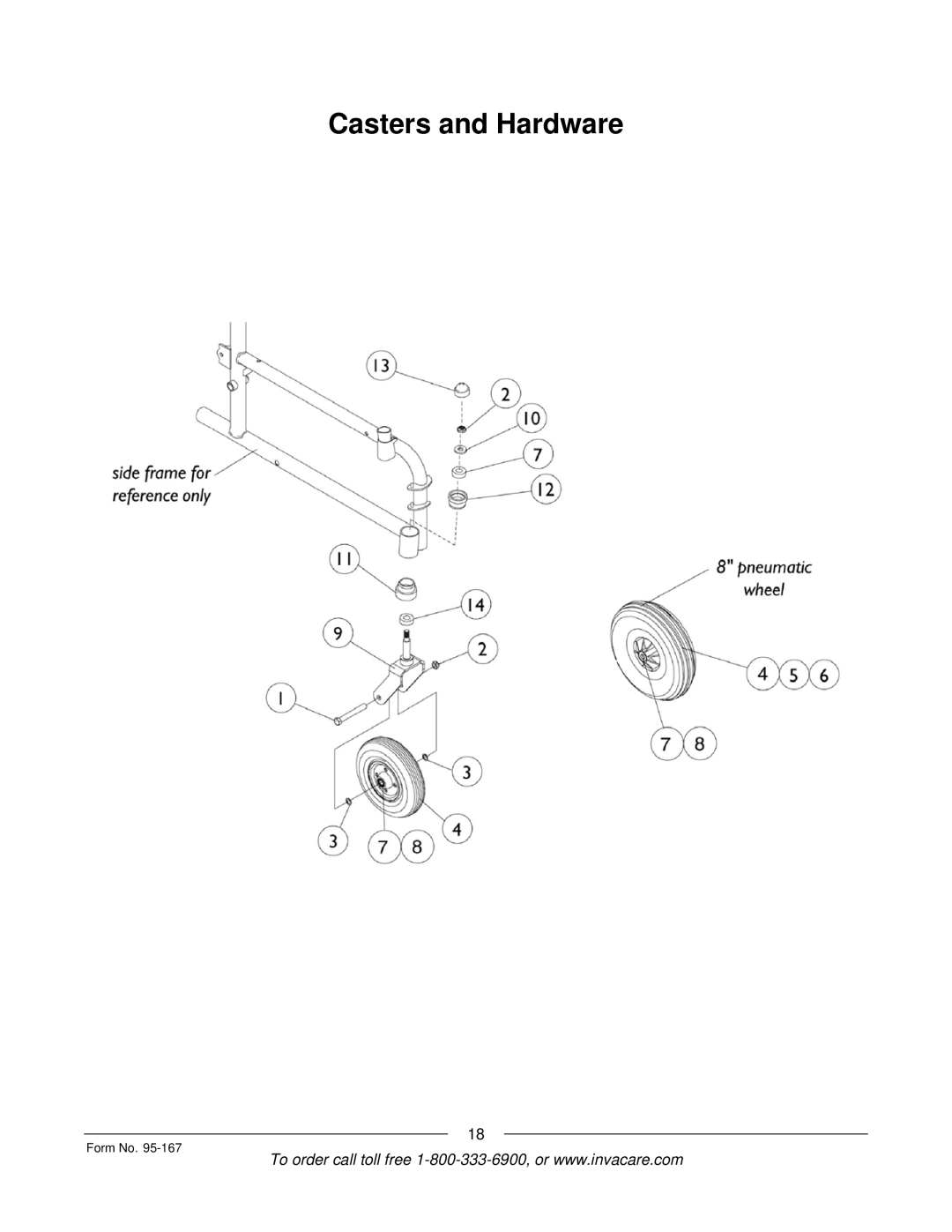 Invacare P7ETM manual Casters and Hardware 