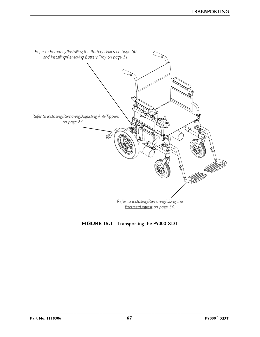 Invacare manual Transporting the P9000 XDT 