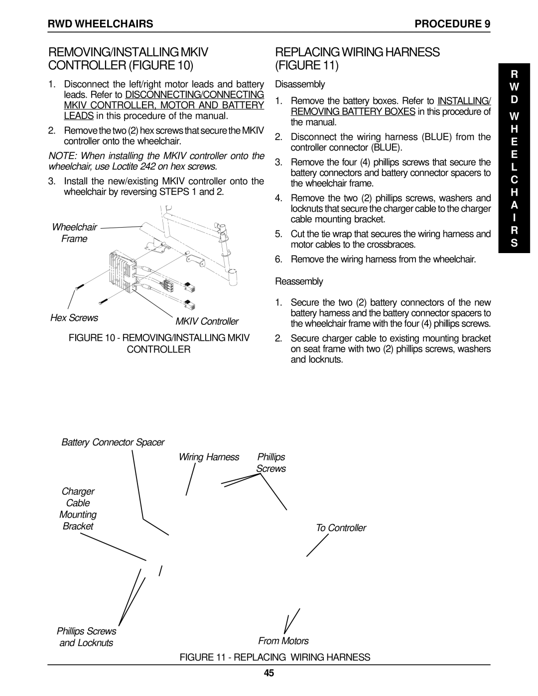 Invacare P9000 service manual Disassembly, Reassembly, Phillips Screws To Controller, From Motors 