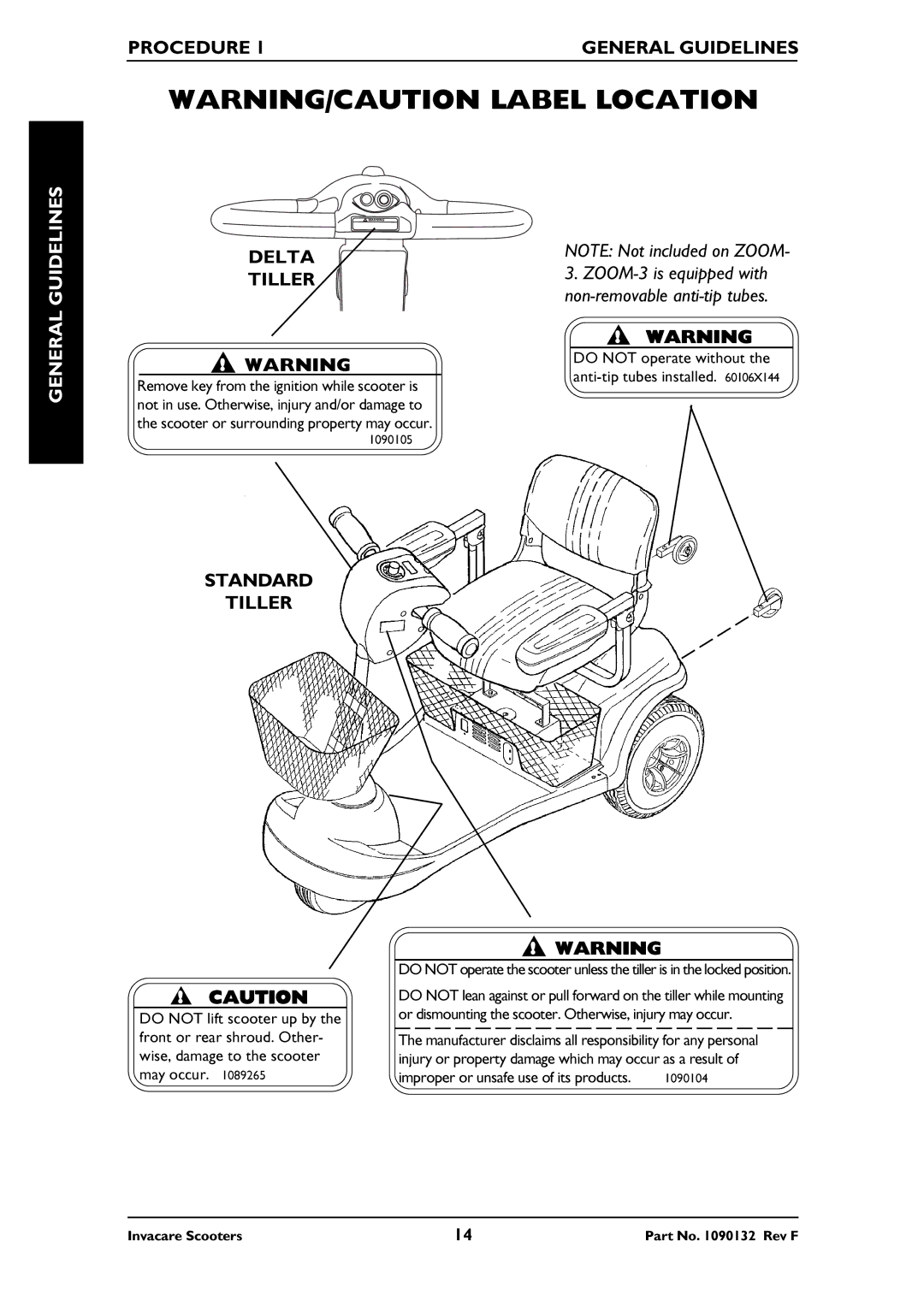 Invacare LYNX SX-3, PANTHER MX-4, PANTHER LX-4, LYNX LX-3PLUS owner manual Delta Tiller, Standard Tiller 