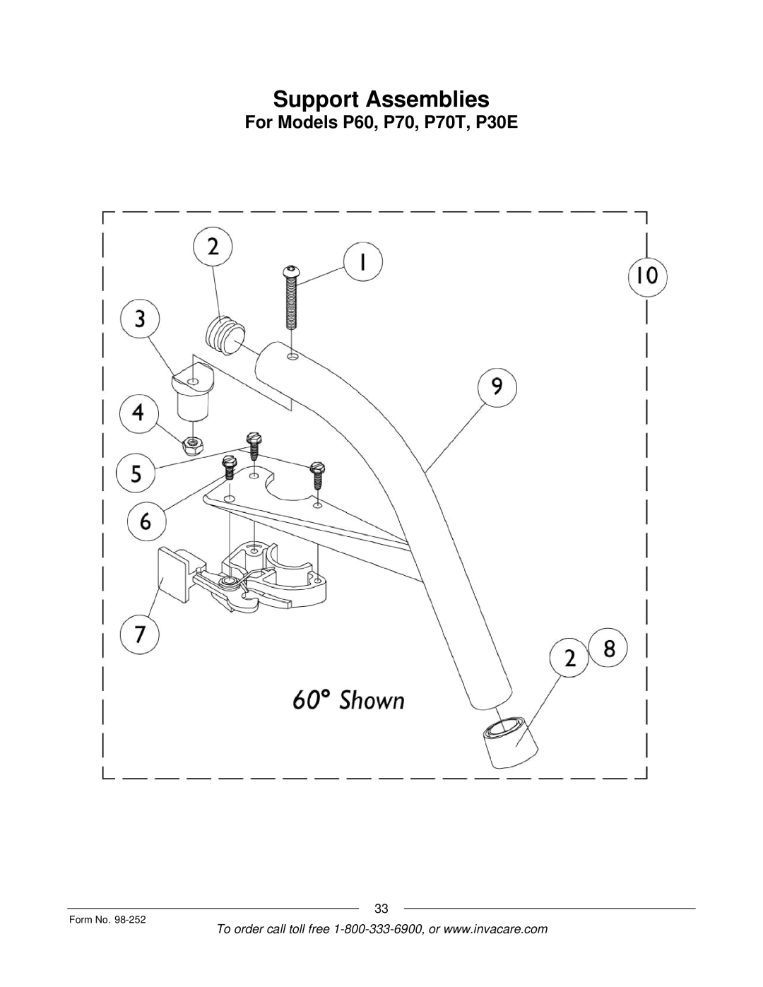 Invacare Patriot SL manual Support Assemblies 