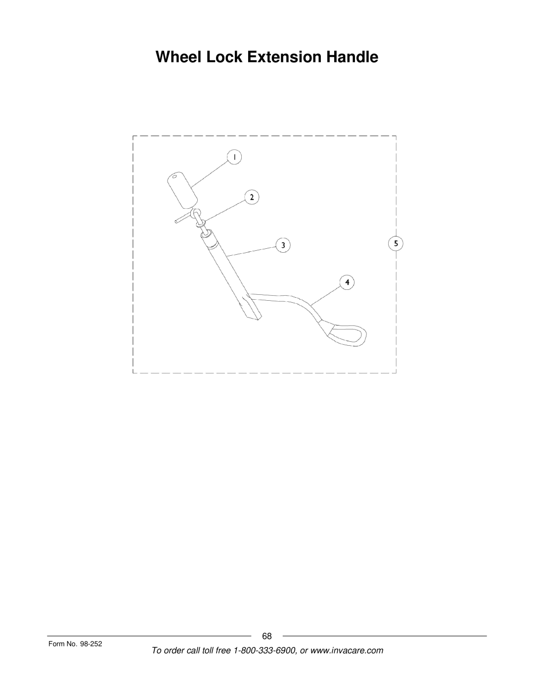 Invacare Patriot SL manual Wheel Lock Extension Handle 