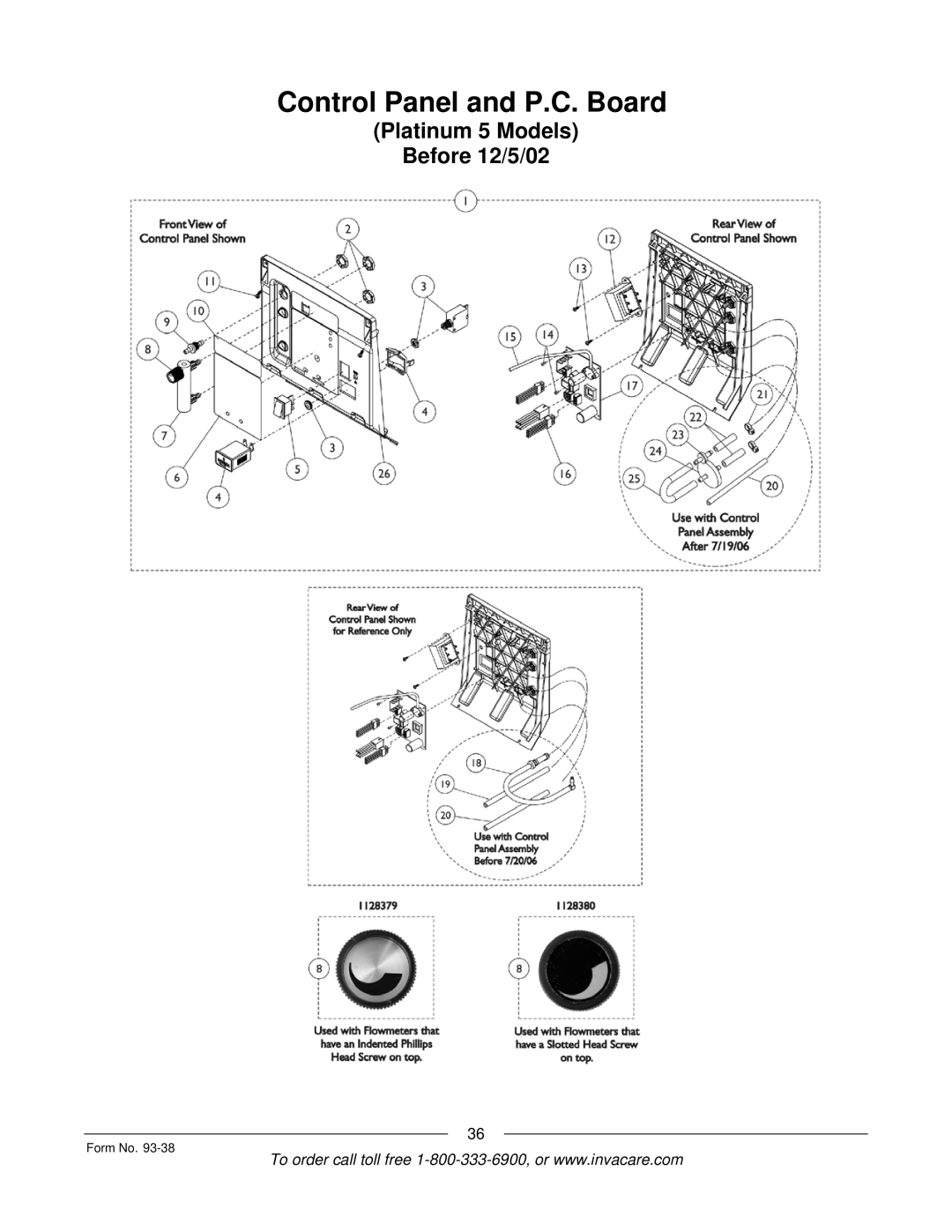 Invacare Non Platinum 5LX, Perfecto2, PerfectoW, 10L manual Platinum 5 Models Before 12/5/02 