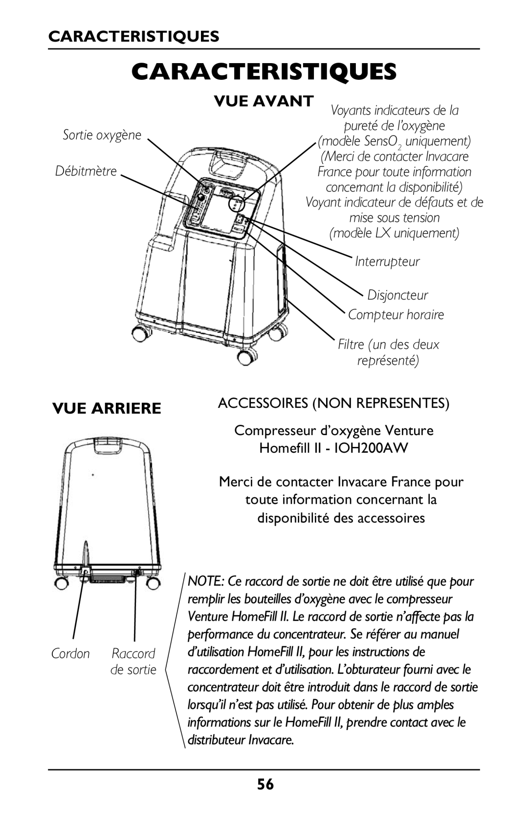 Invacare PLATINUM 5 manual Caracteristiques, VUE Arriere 