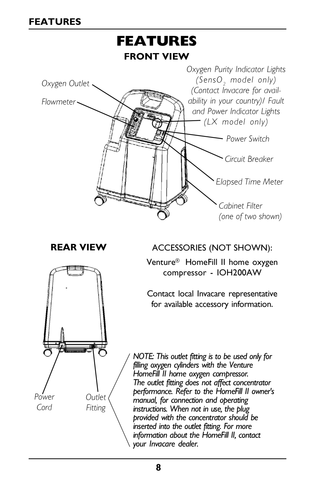 Invacare PLATINUM 5 manual Features 