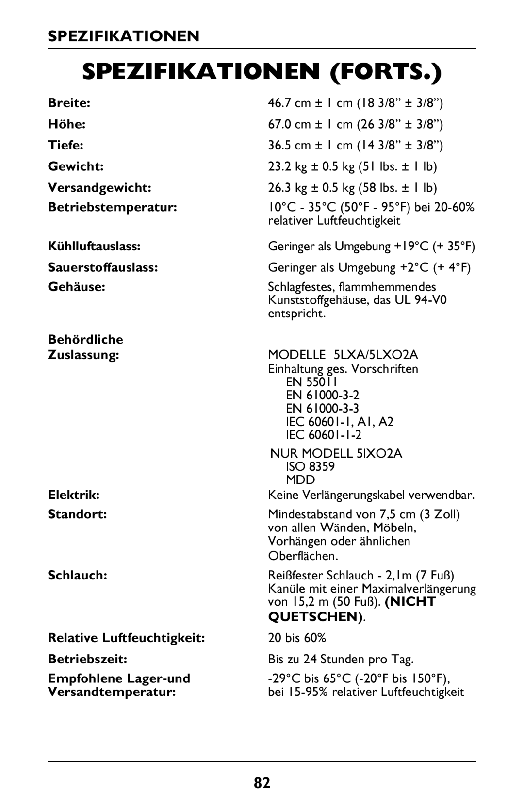 Invacare PLATINUM 5 manual Quetschen 