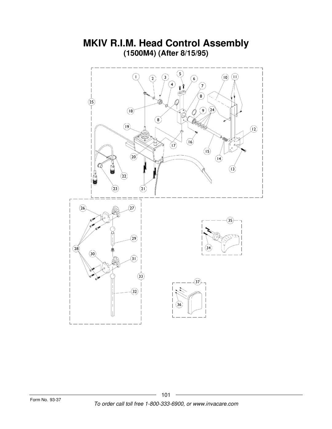 Invacare Power TigerTM manual Mkiv R.I.M. Head Control Assembly 