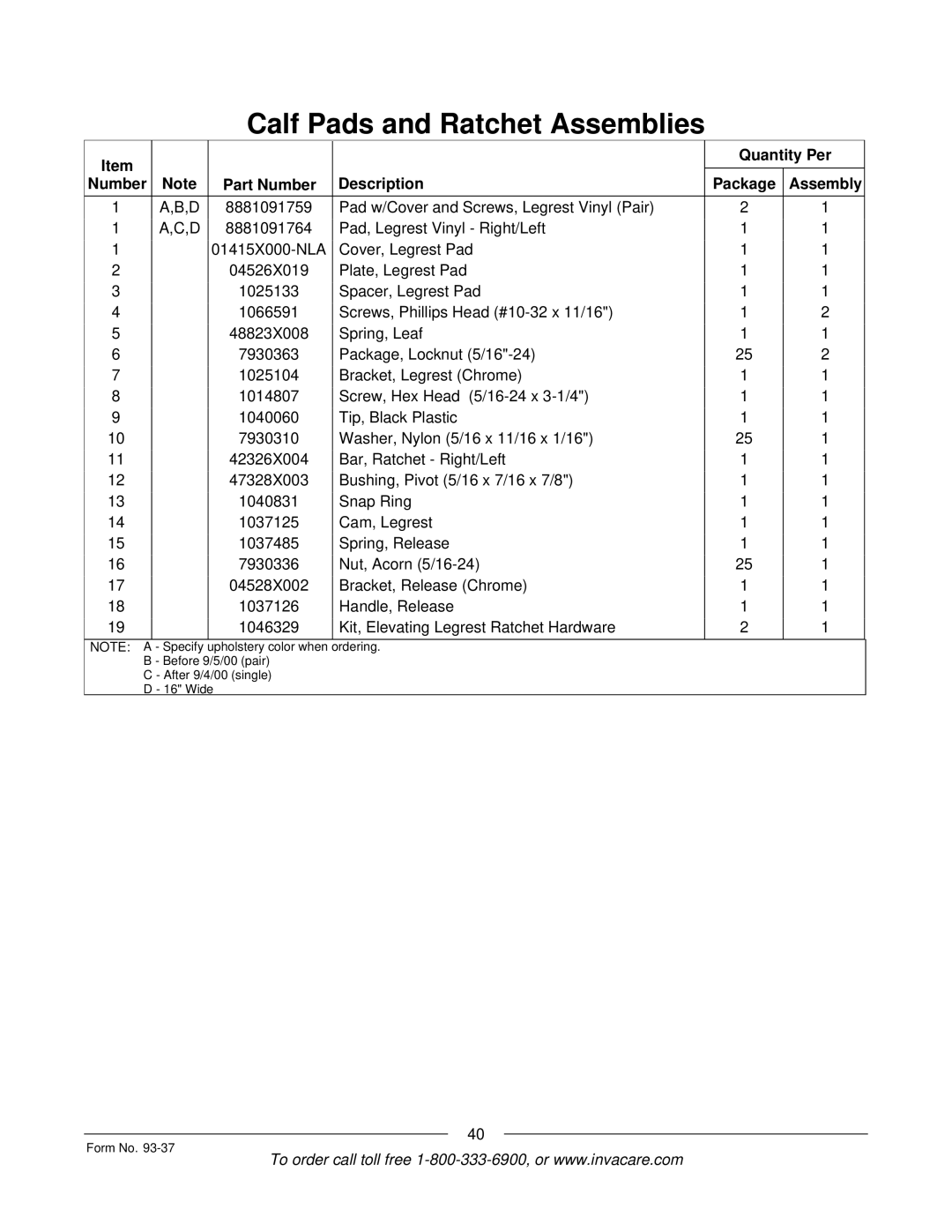 Invacare Power TigerTM manual Specify 