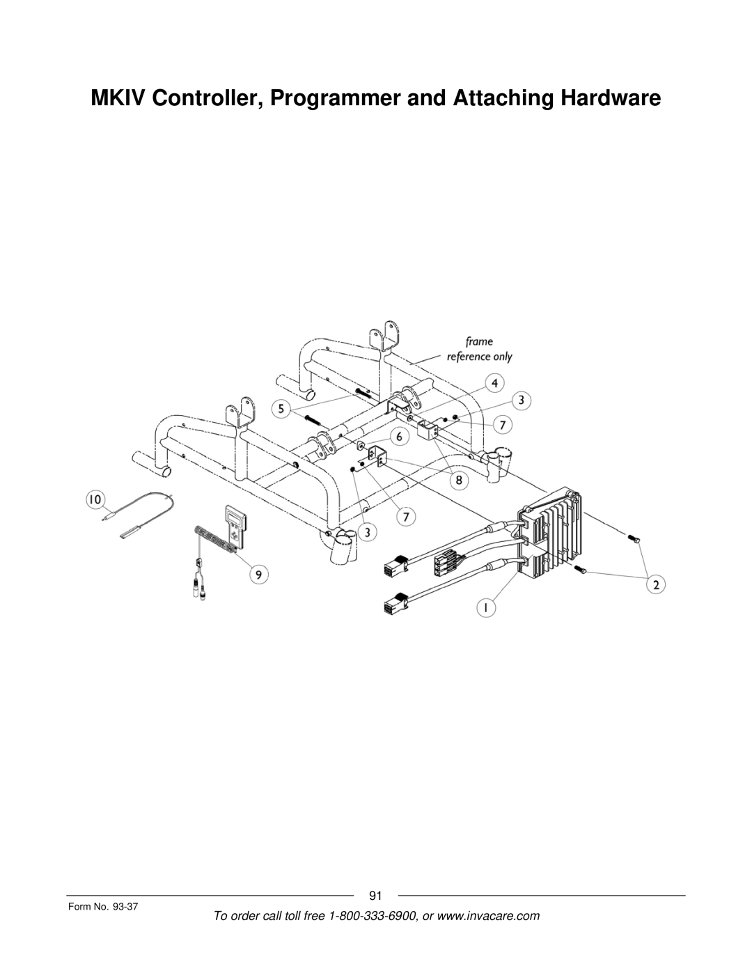 Invacare Power TigerTM manual Mkiv Controller, Programmer and Attaching Hardware 