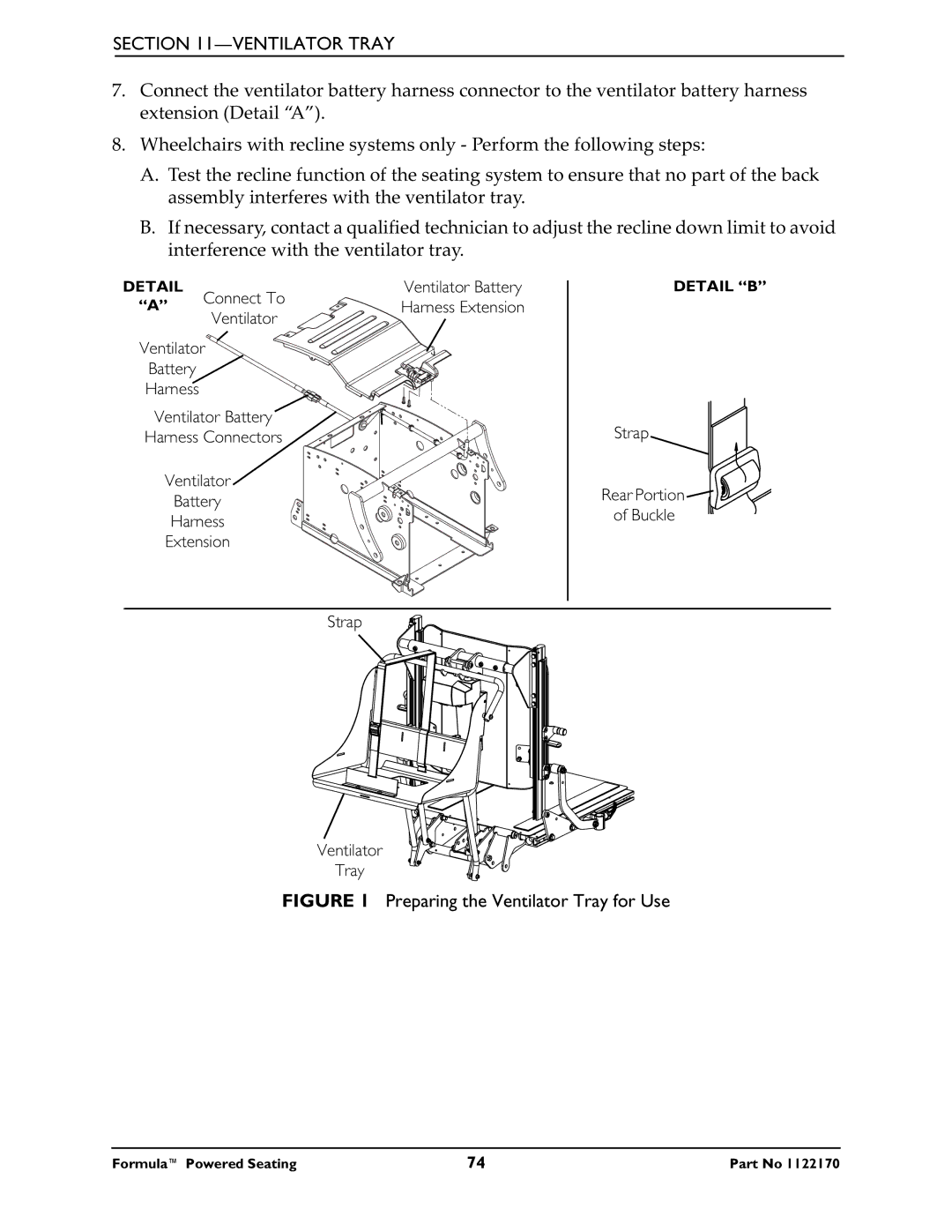 Invacare Powered Seating manual Preparing the Ventilator Tray for Use 