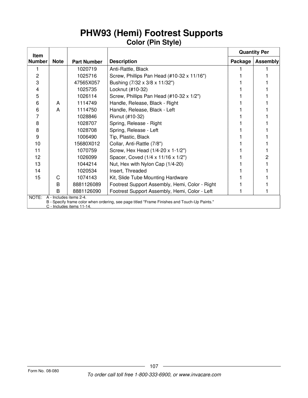 Invacare Powered Wheelchair manual 107 