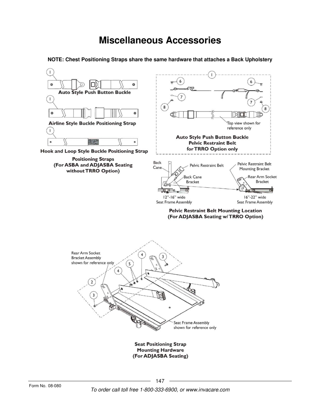 Invacare Powered Wheelchair manual Miscellaneous Accessories 