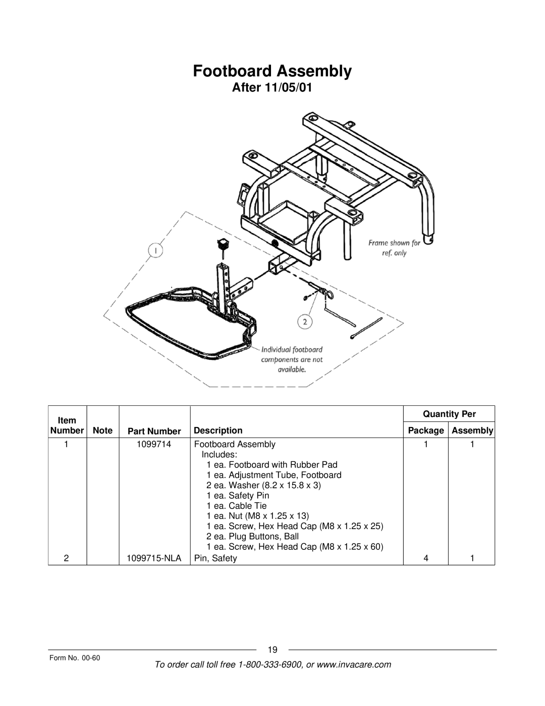 Invacare Pronto M6 manual After 11/05/01 