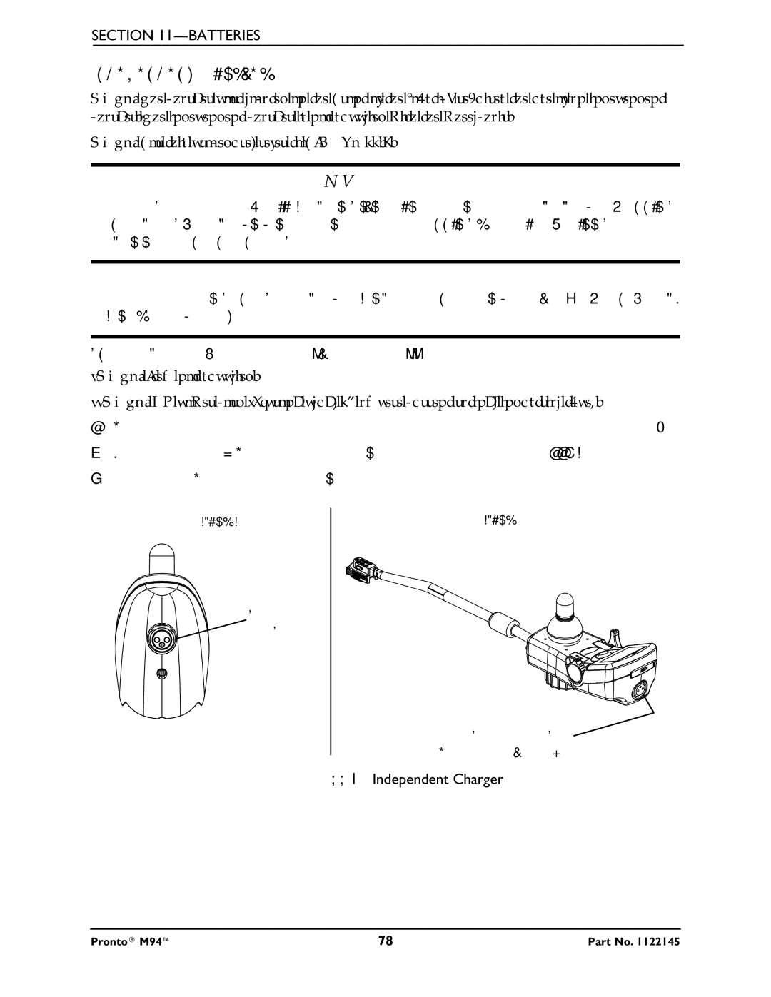 Invacare Pronto M71 manual Independent Charger 