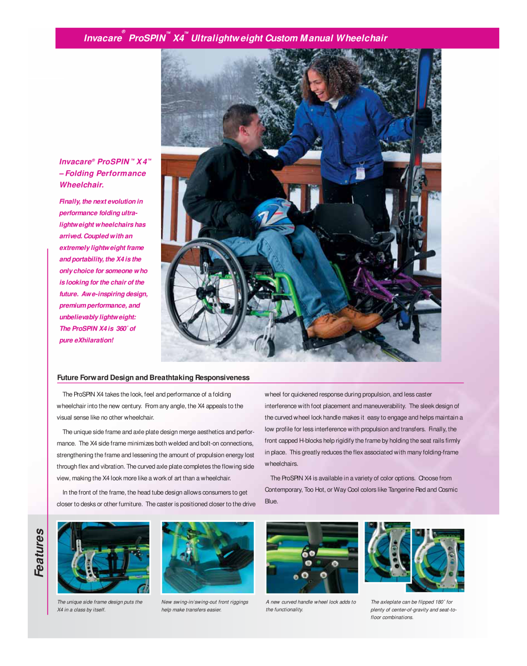 Invacare Invacare ProSPIN X4 Ultralightweight Custom Manual Wheelchair, help make transfers easier, the functionality 