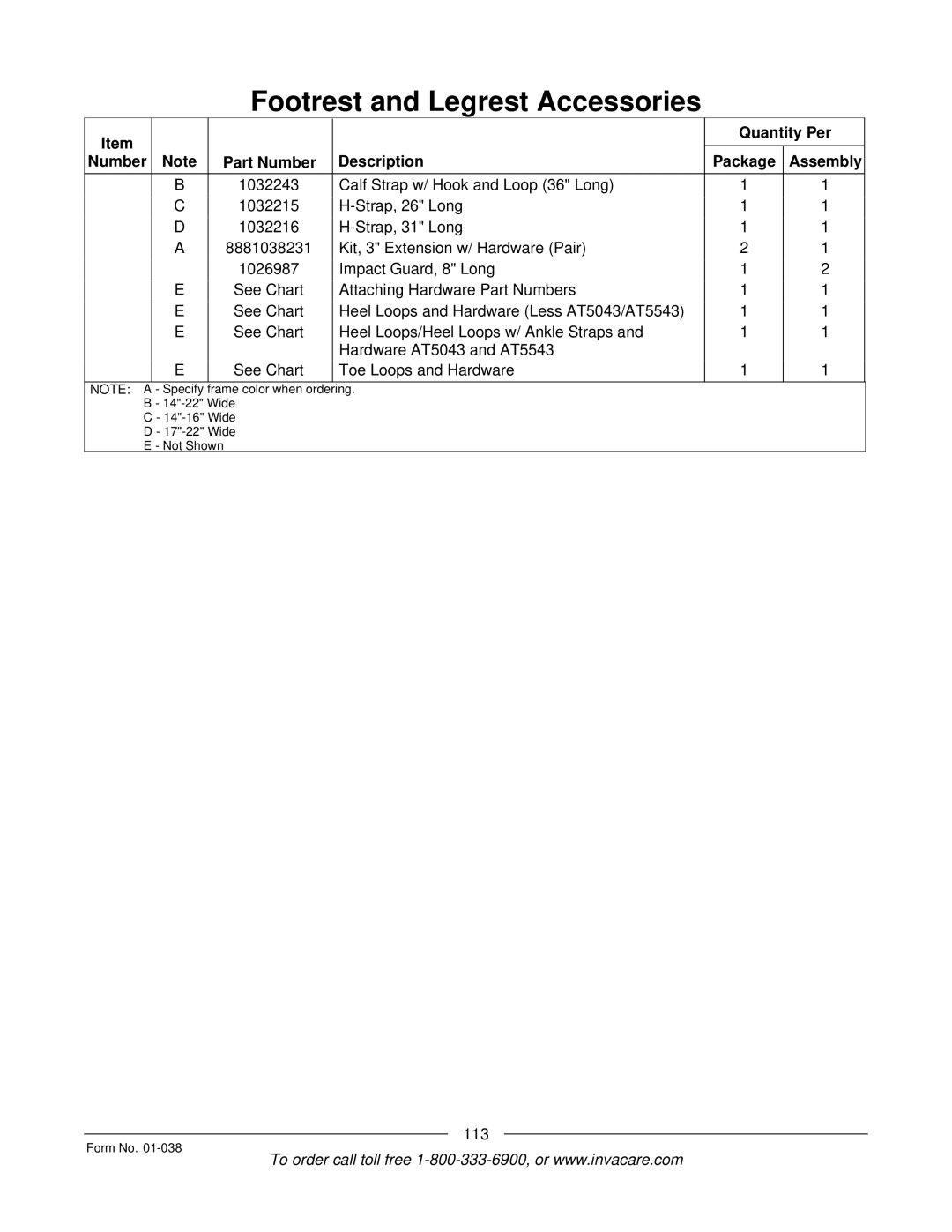 Invacare PTO-STM, ESS-PTO manual 113 