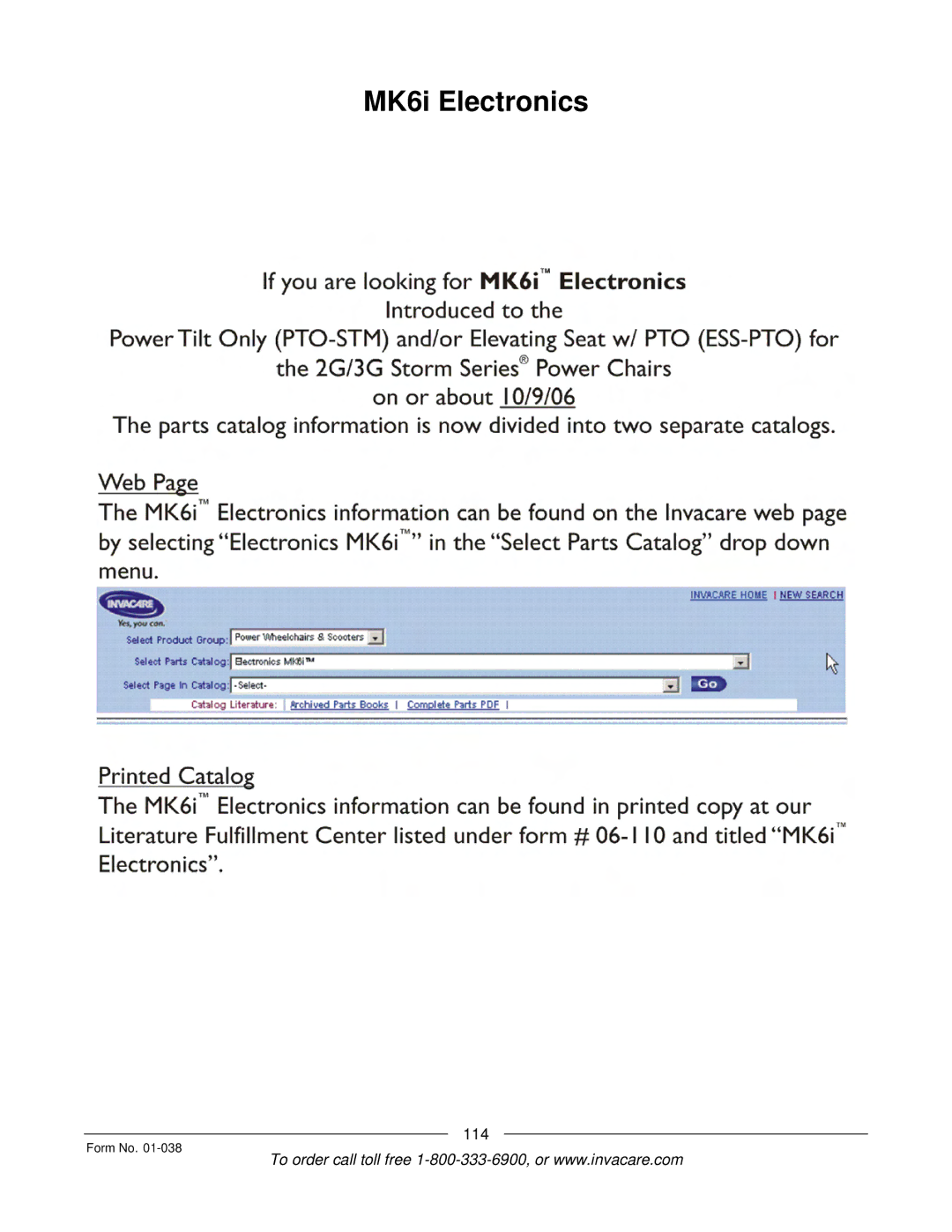 Invacare ESS-PTO, PTO-STM manual MK6i Electronics 