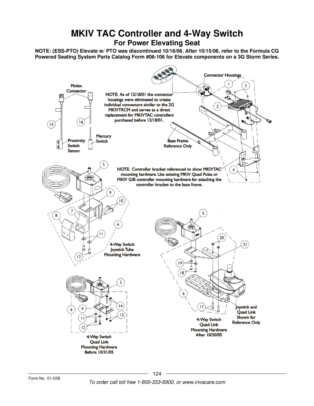 Invacare ESS-PTO, PTO-STM manual Mkiv TAC Controller and 4-Way Switch 