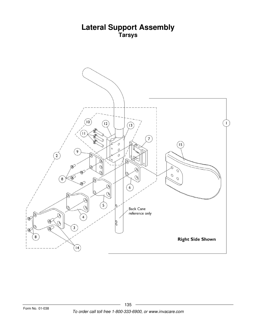 Invacare PTO-STM, ESS-PTO manual Lateral Support Assembly 