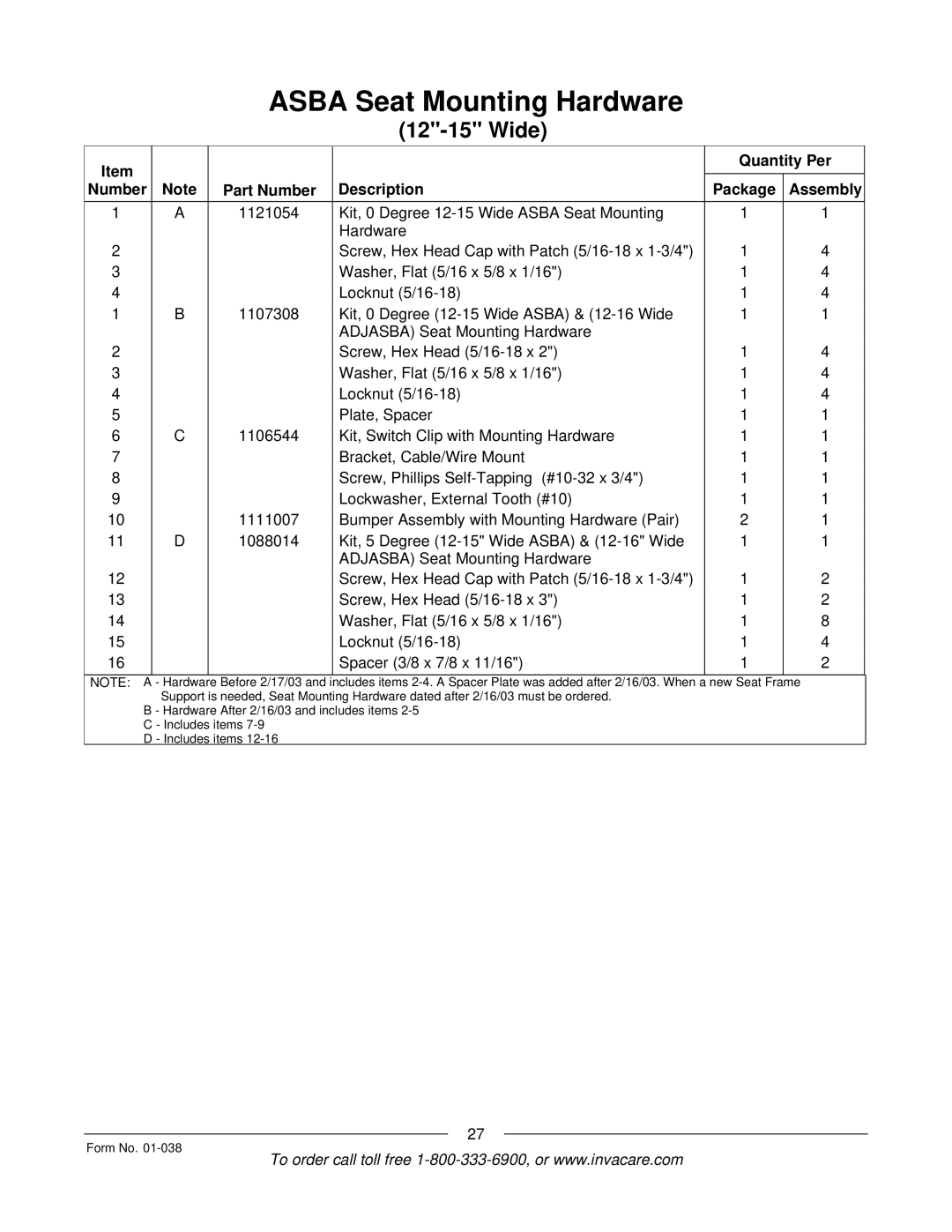 Invacare PTO-STM, ESS-PTO manual Before 2/17/03 