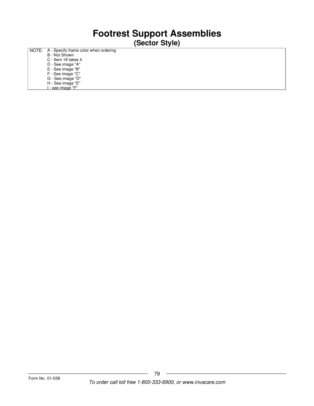 Invacare PTO-STM, ESS-PTO manual Footrest Support Assemblies 