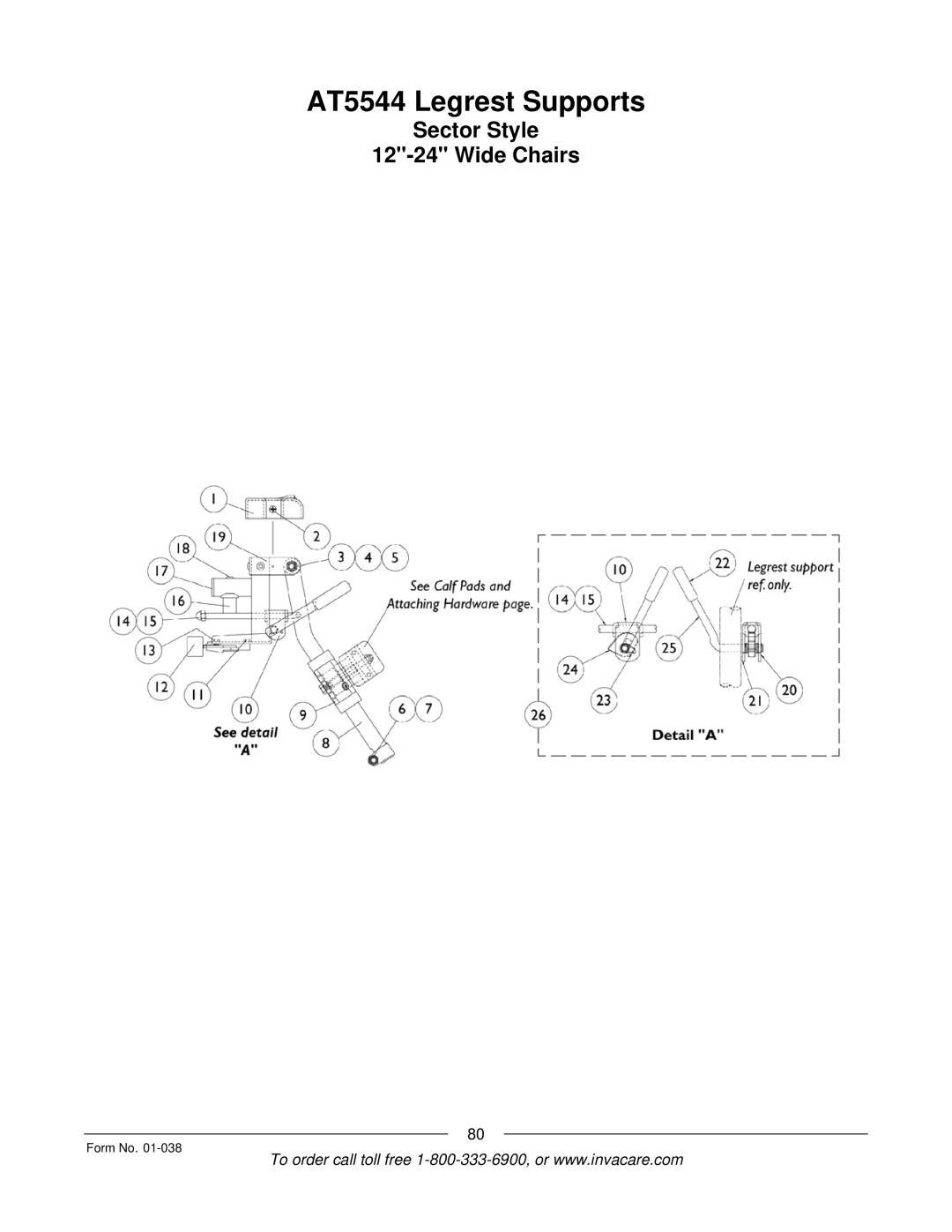 Invacare ESS-PTO, PTO-STM manual AT5544 Legrest Supports 