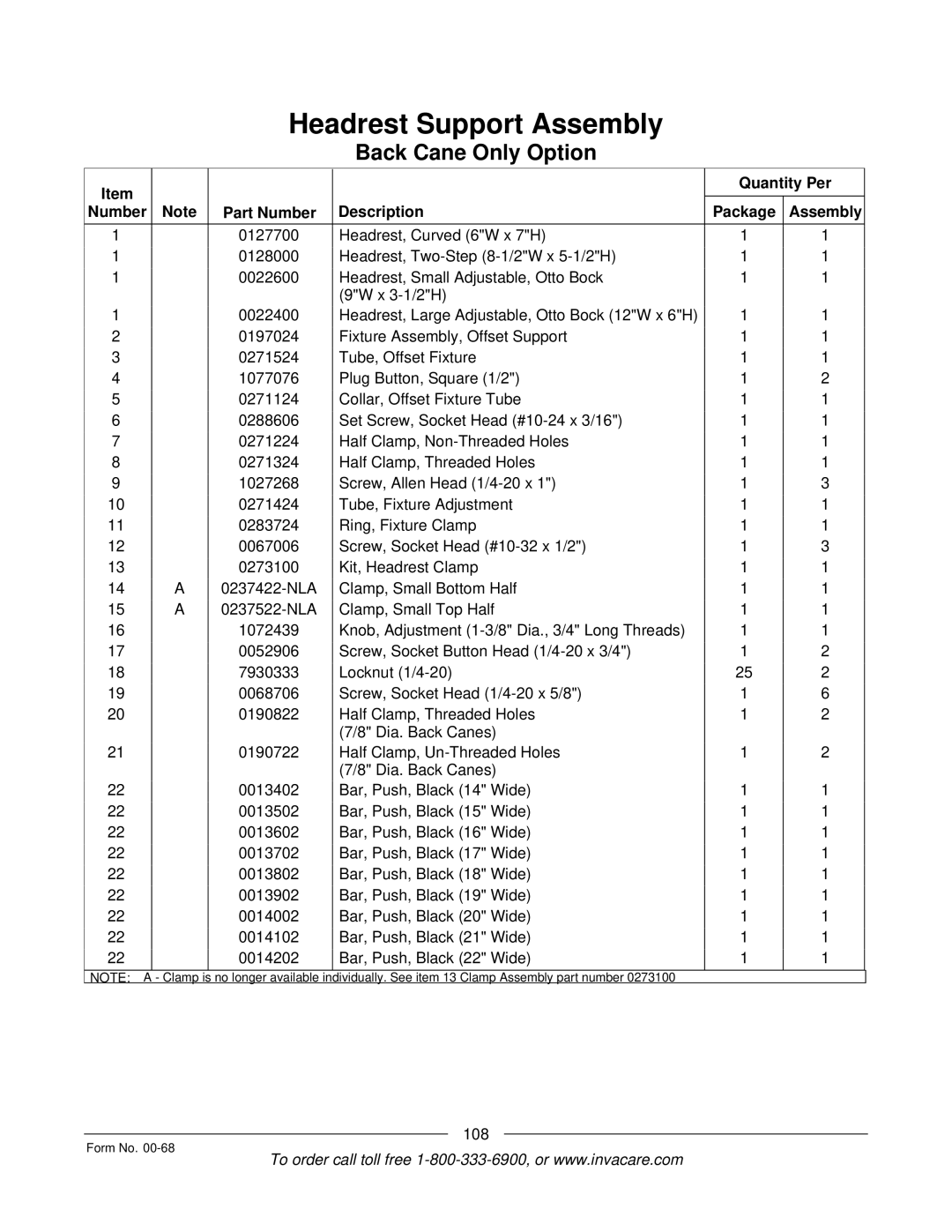 Invacare R2TM manual 108 