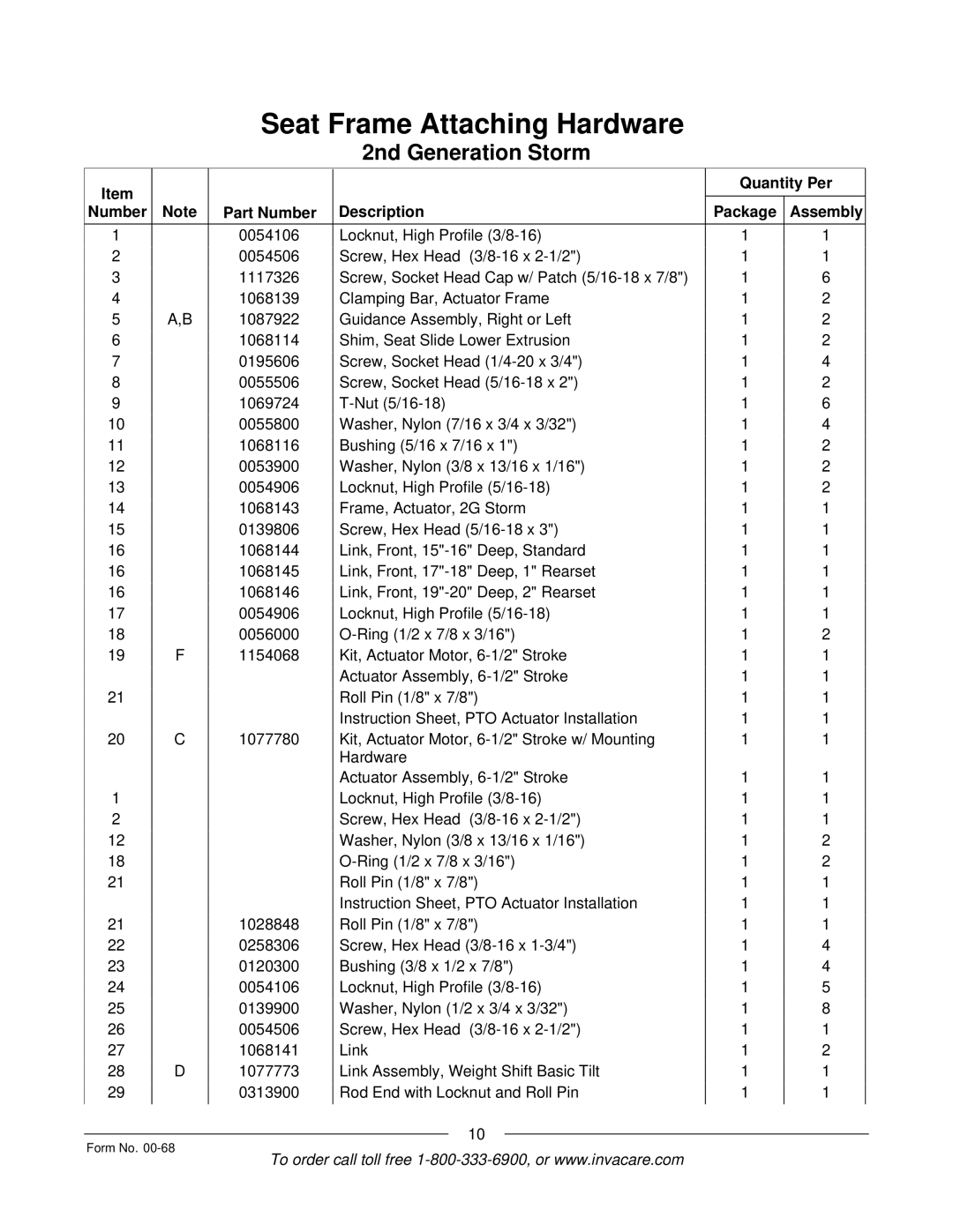 Invacare R2TM manual 2nd Generation Storm 