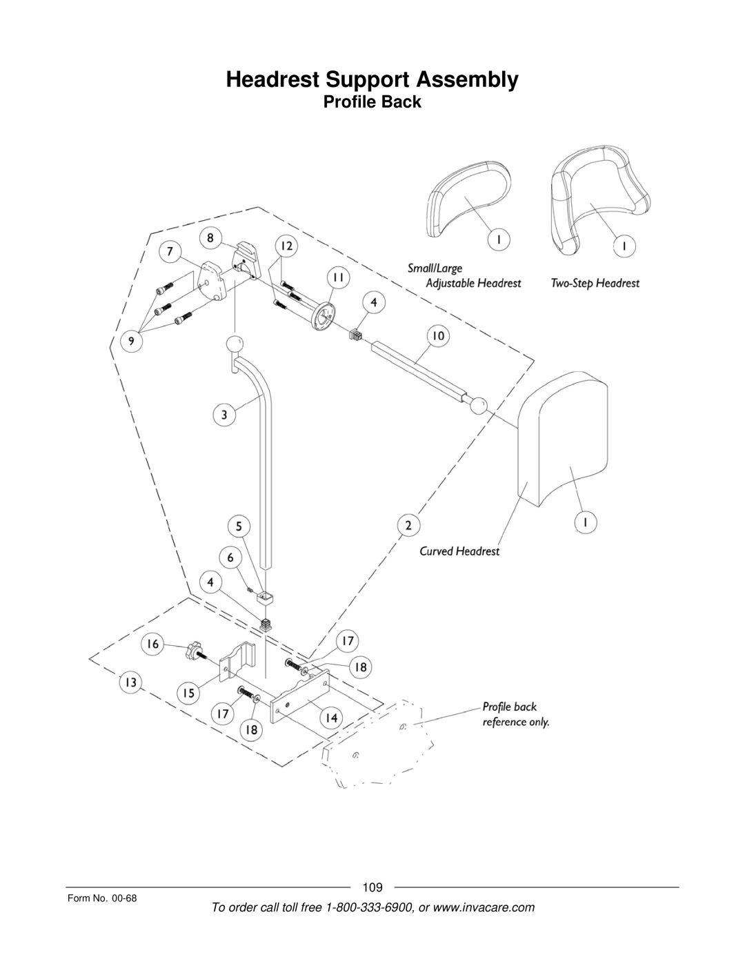 Invacare R2TM manual Profile Back 