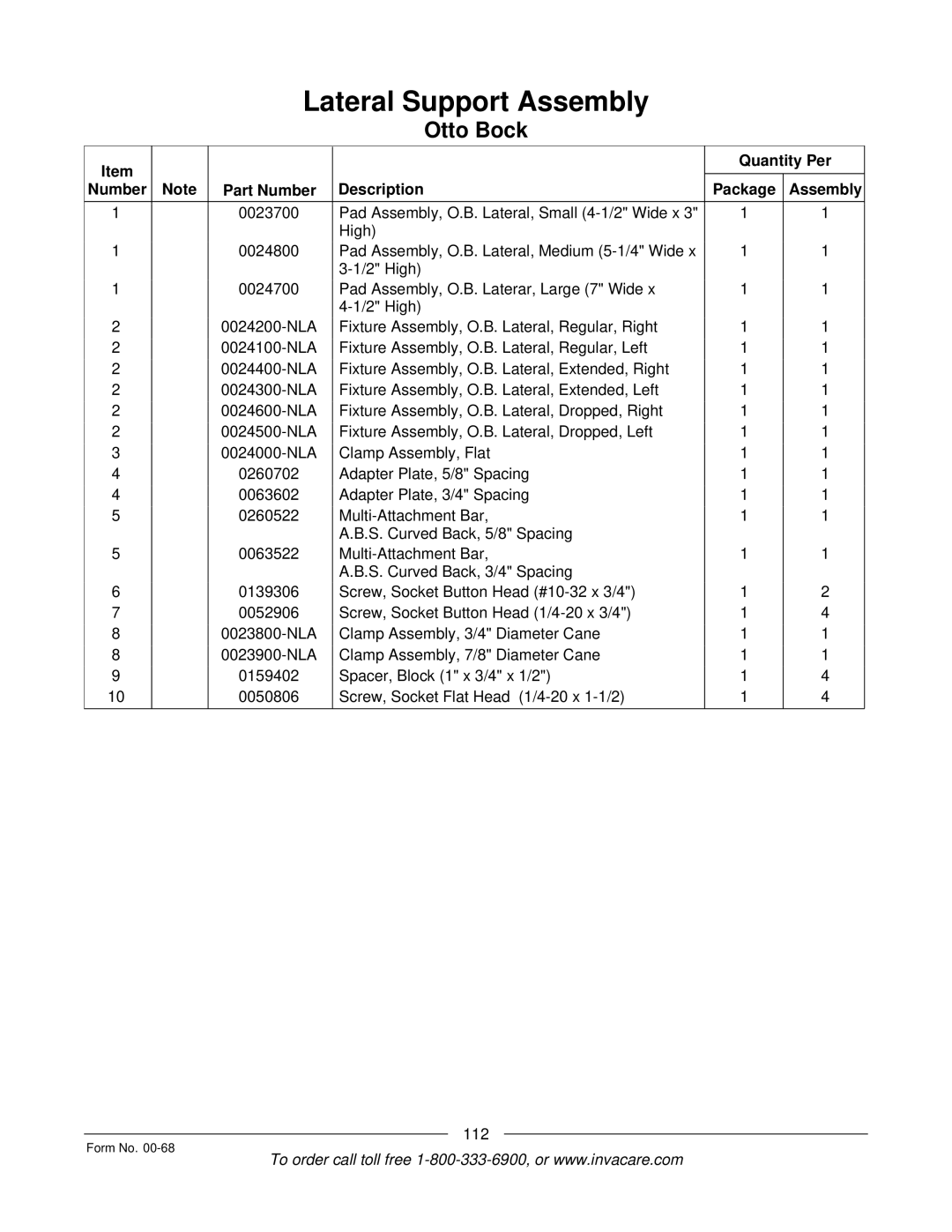 Invacare R2TM manual 112 