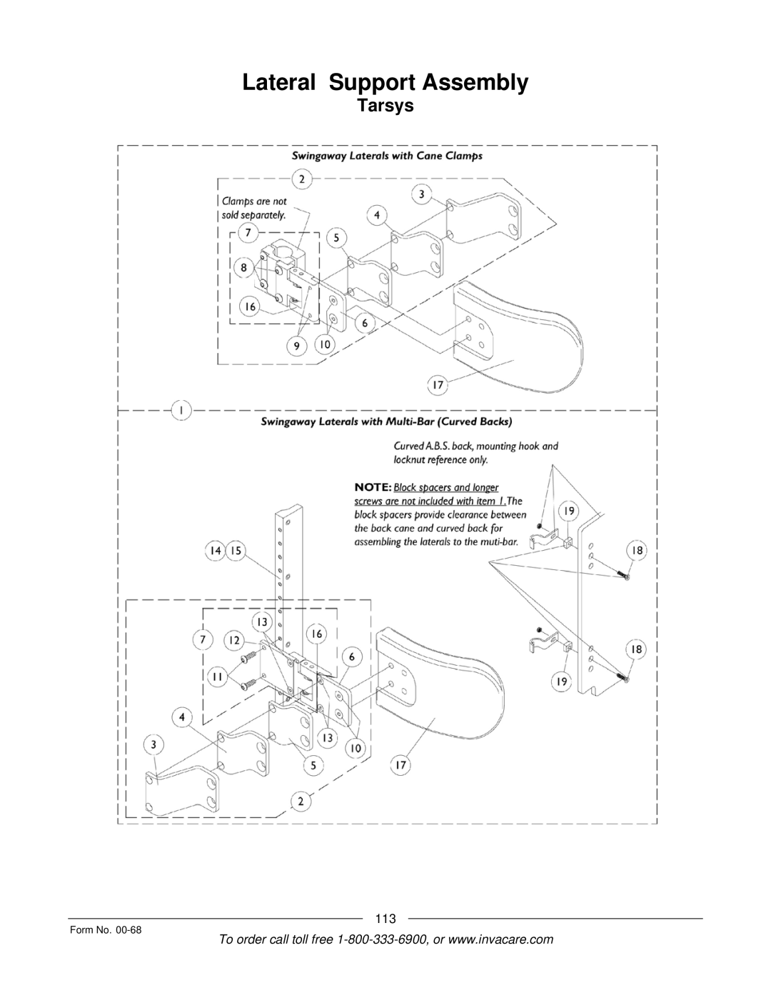 Invacare R2TM manual Tarsys 