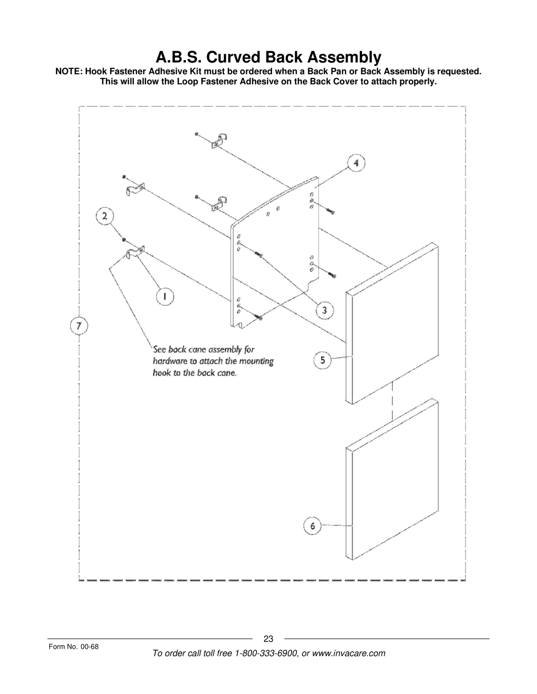 Invacare R2TM manual S. Curved Back Assembly 