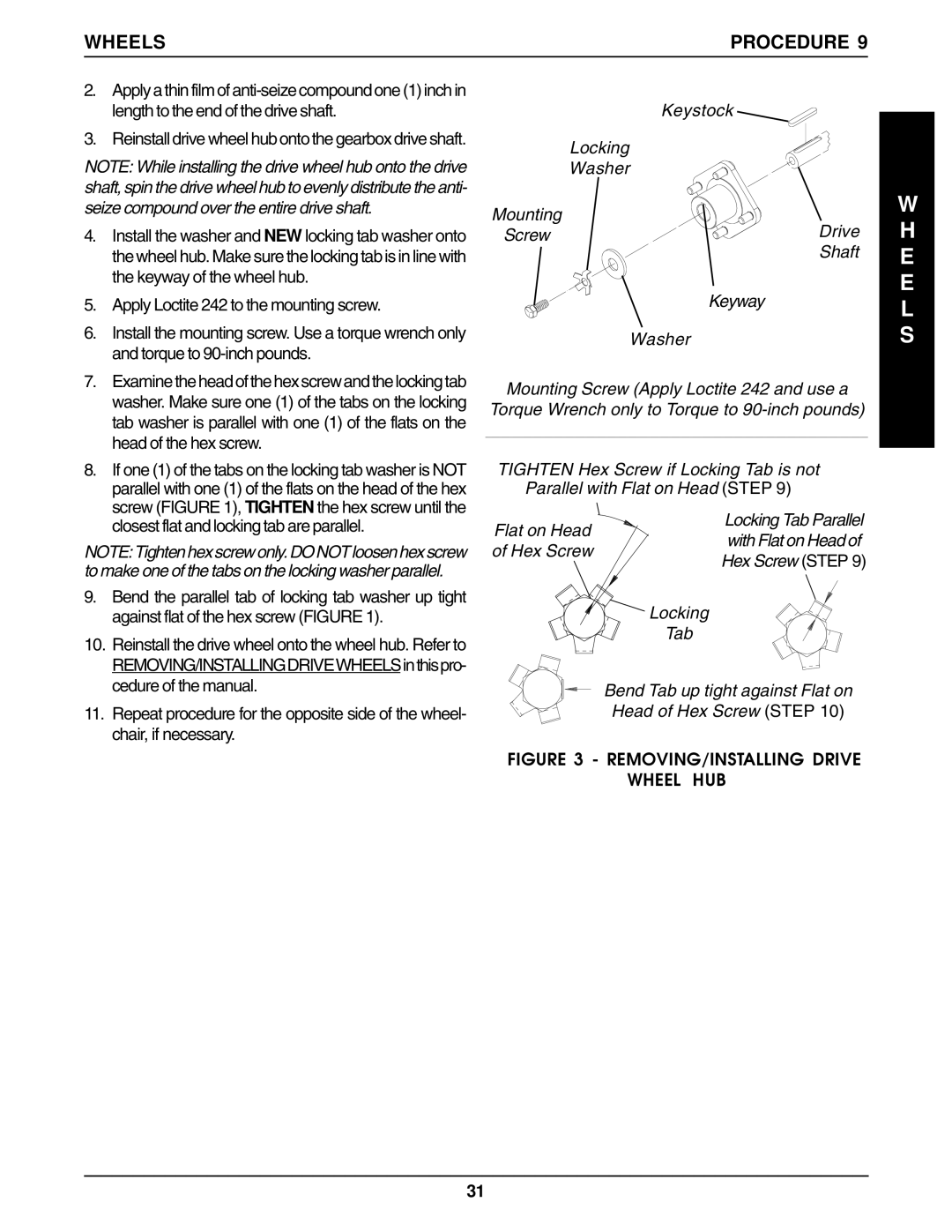 Invacare Ranger II250 SERIES, Ranger IIJR, Ranger IISTANDARD, Ranger IIBASIC service manual Keystock, Locking 